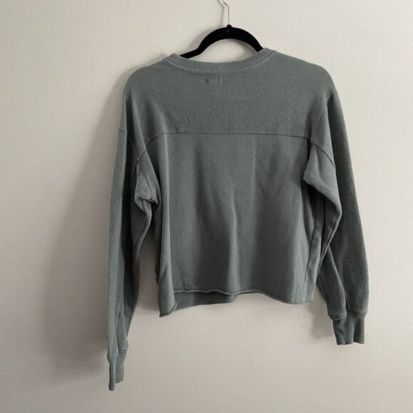 Aerie Women XS Green Terry Casual Comfort Relaxed Pullover Cropped Sweatshirt - Picture 8 of 9